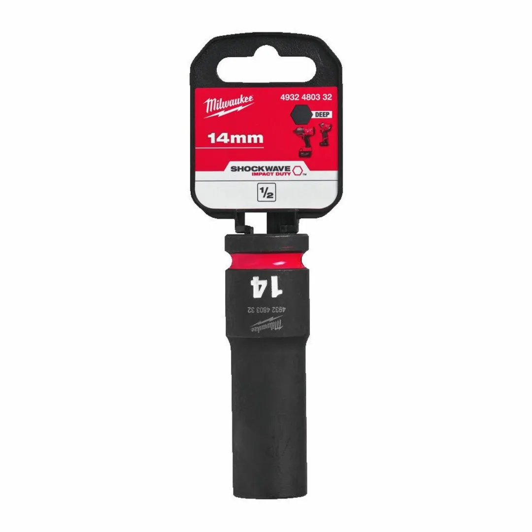 Milwaukee Shockwave Impact Duty Lange Dopsleutel 14mm - Blauw - afbeelding 2 van 2