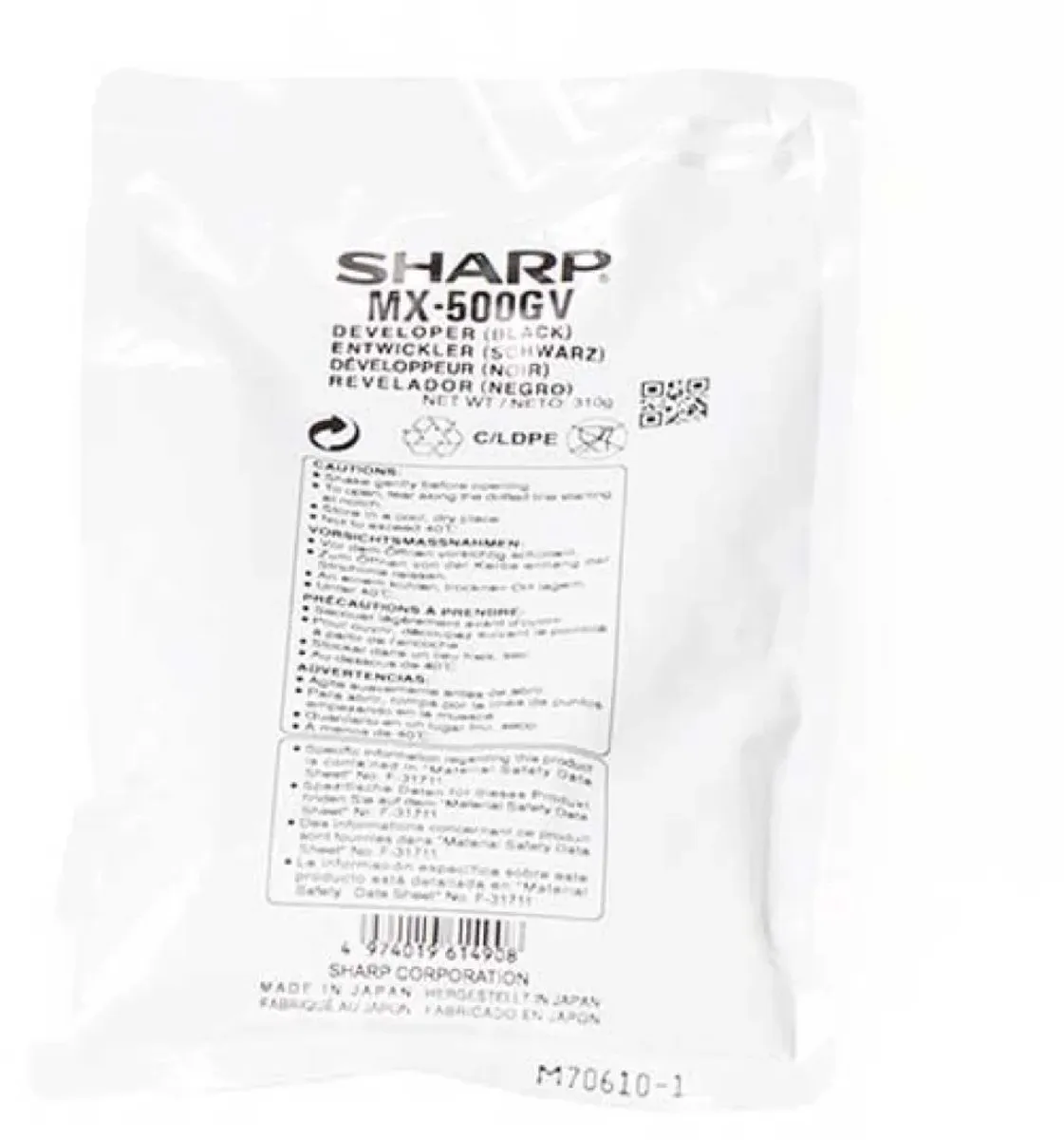 Sharp MX500GV Developer - 150.000/200.000 Pagina's Zwart