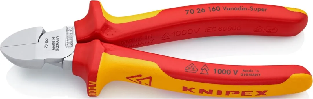 Knipex 7026160 Zijsnijtang 160mm - Verchroomd