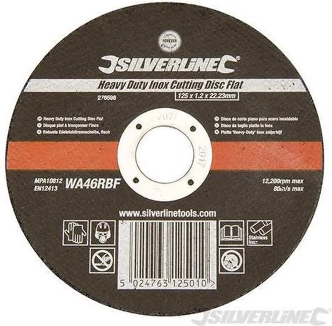 Silverline Aluminiumoxide Snijschijf Ø125mm 1.2mm - RVS - Glasvezelversterkt