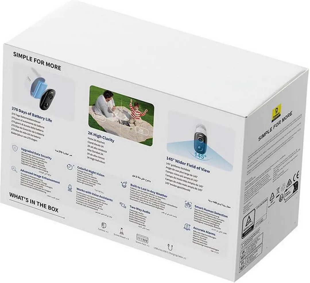 Baseus N1 Plus S0TZ002130 Beveiligingscamera - 2K - Transparent - afbeelding 6 van 6