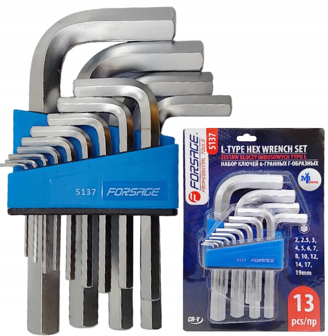 Forsage 13-delige Inbussleutelset 2-19mm Cr-V Staal