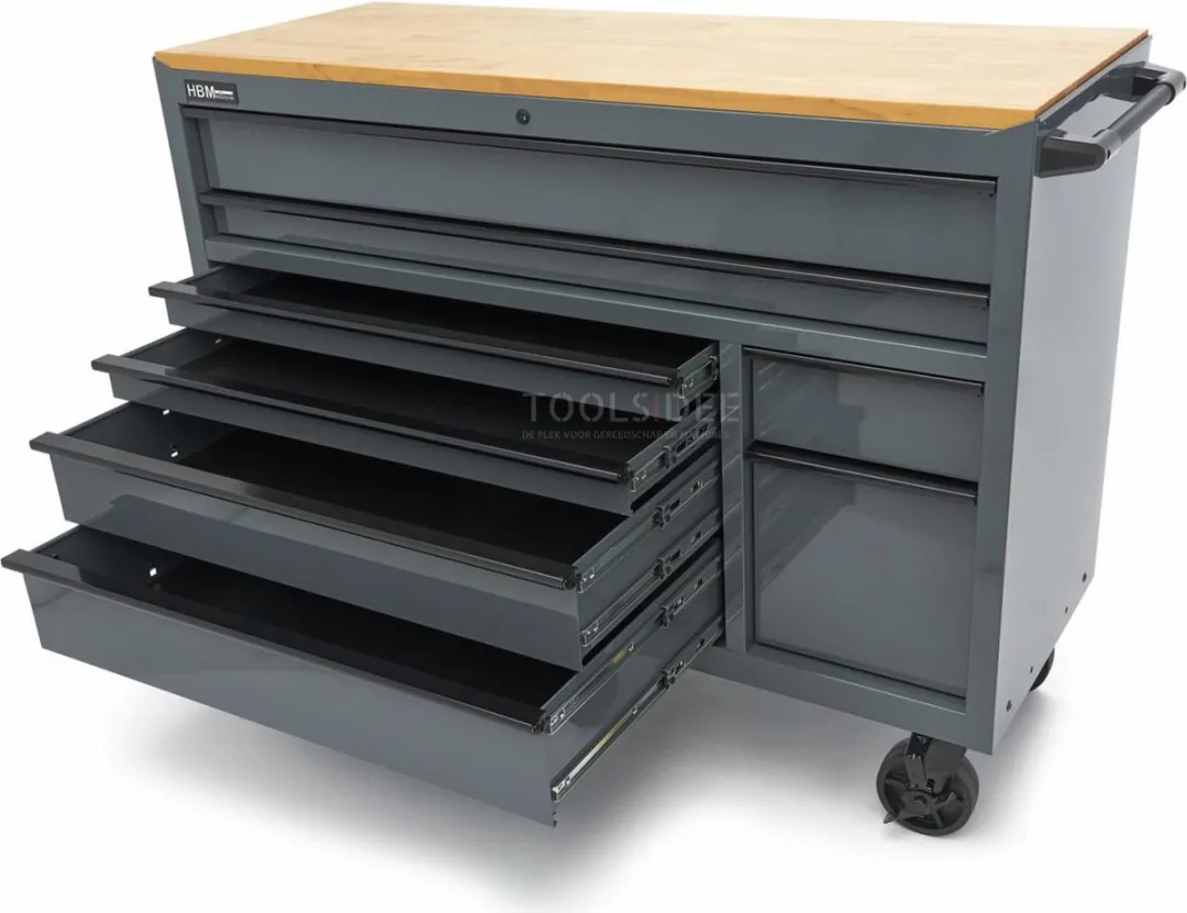 HBM Gereedschapswagen 8 Lades 142cm - Grijs
