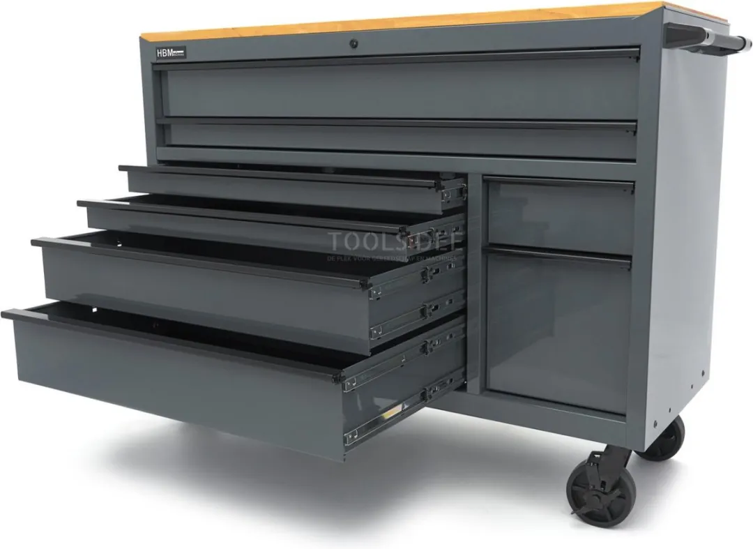 HBM Gereedschapswagen 8 Lades 142cm - Grijs