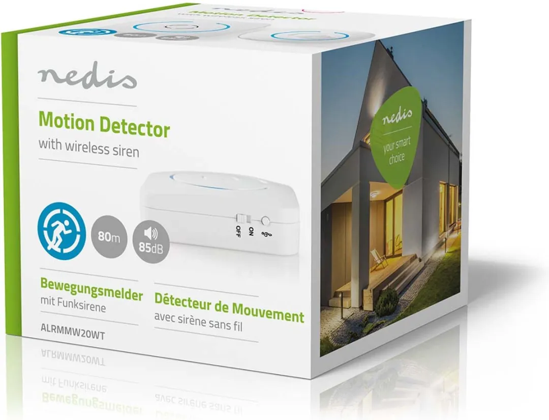 Nedis Bewegingsmelder ALRMMW20WT - 85dB - 6m - 2 Stuks - Blauw/Wit
