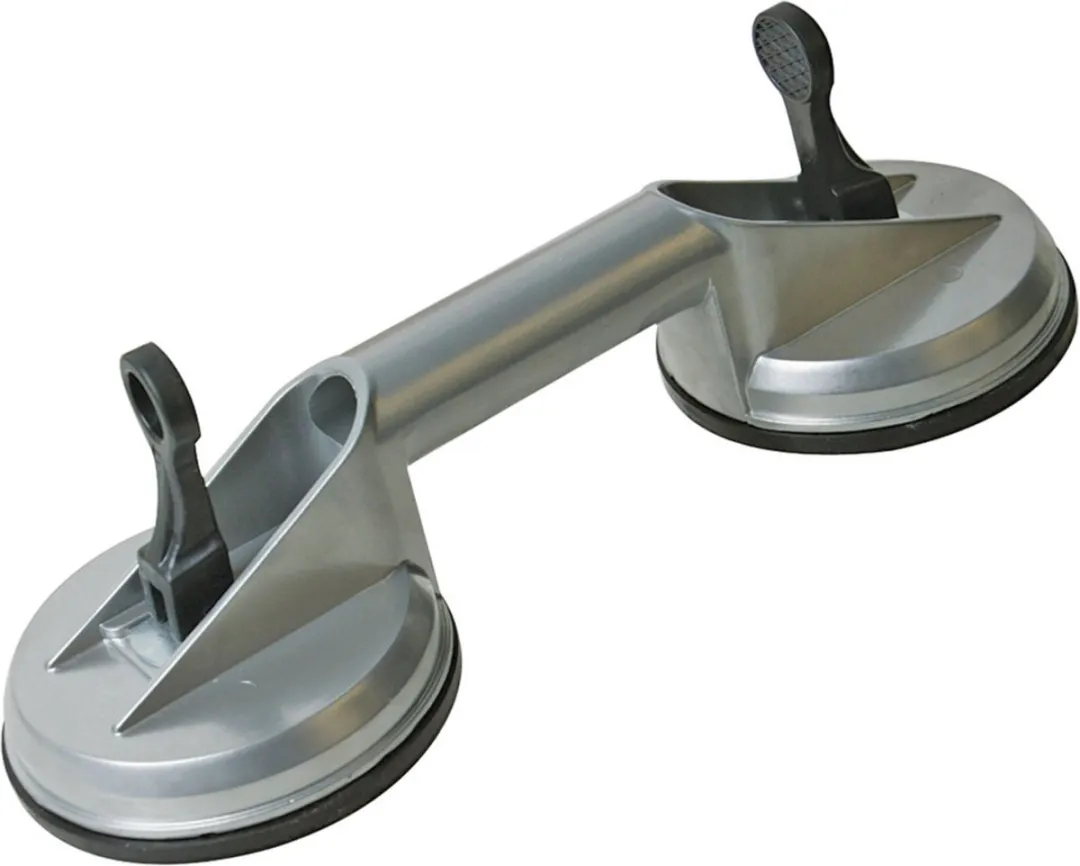Silverline Glasdrager Aluminium - 100 kg - 2x Zuignappen Ø11.5cm Grijs