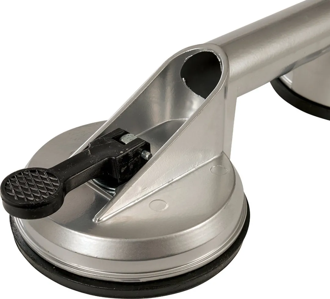 Silverline Glasdrager Aluminium - 100 kg - 2x Zuignappen Ø11.5cm Grijs