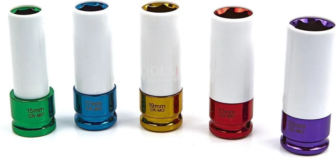 HBM 5-delige Lange Krachtdoppenset 27mm - Neutraal