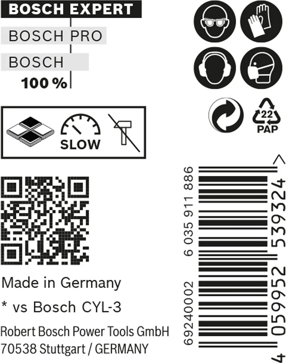 Bosch Professional EXPERT CYL-9 Multiconstruction 10-delig - 6x60x100mm