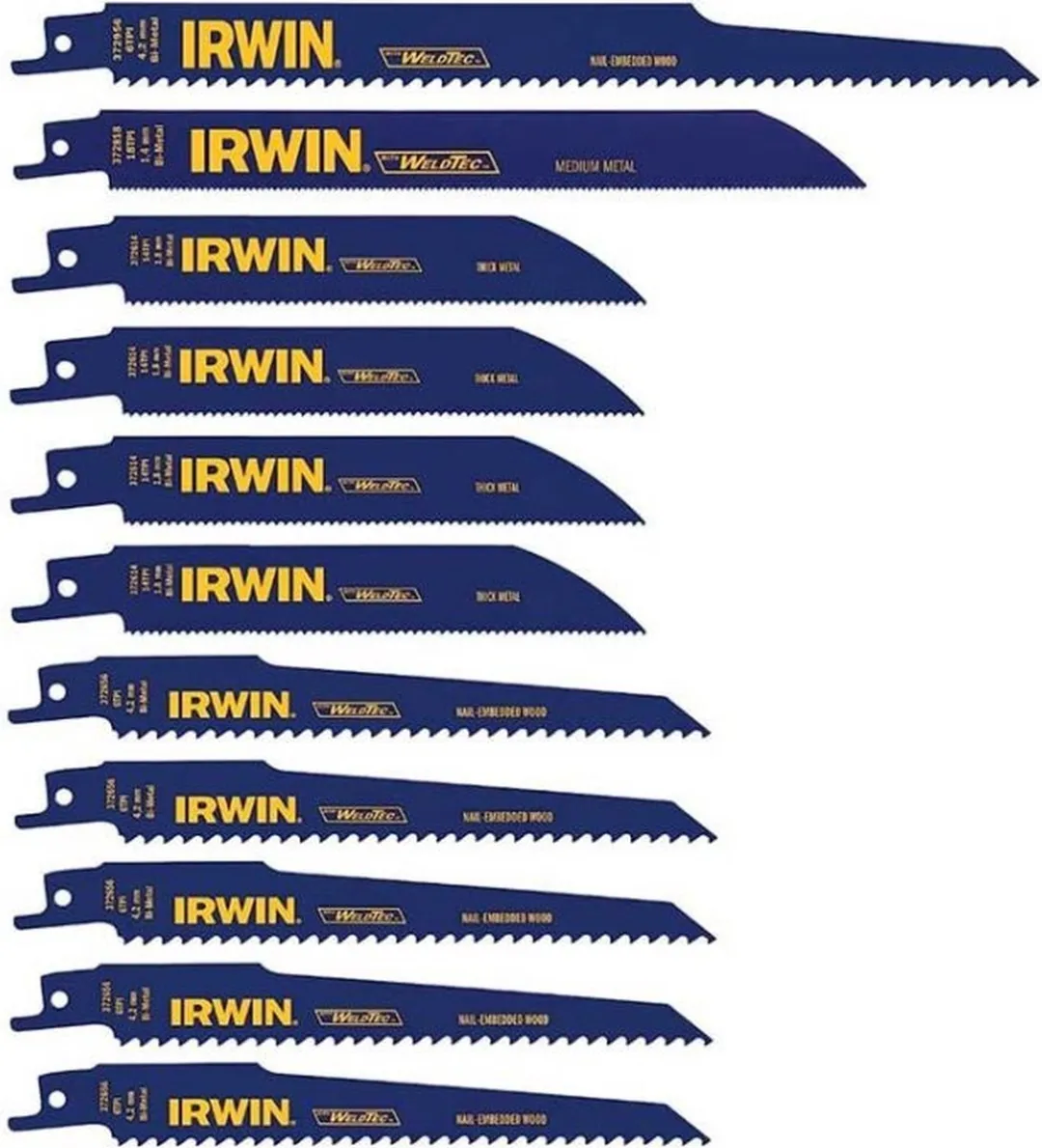 Irwin Bimetalen Reciprozaagbladen Set 11 Stuks