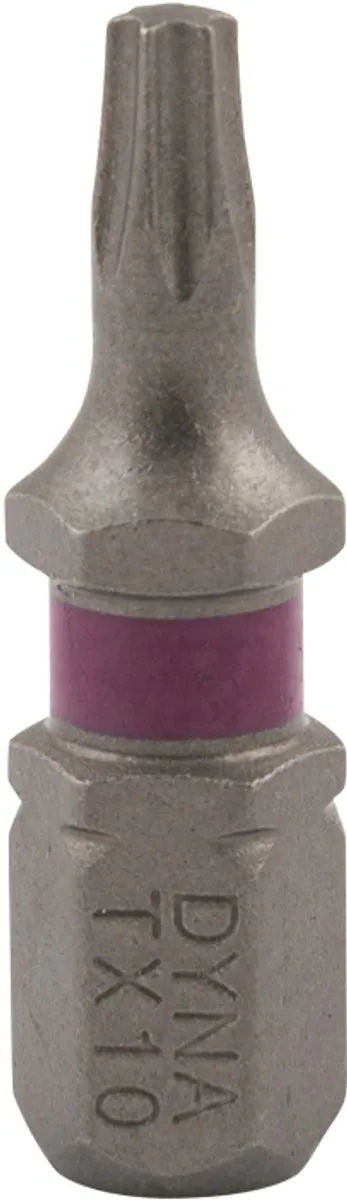 Dynaplus Torx 10 Schroefbit 25mm - Roze - 10 Stuks