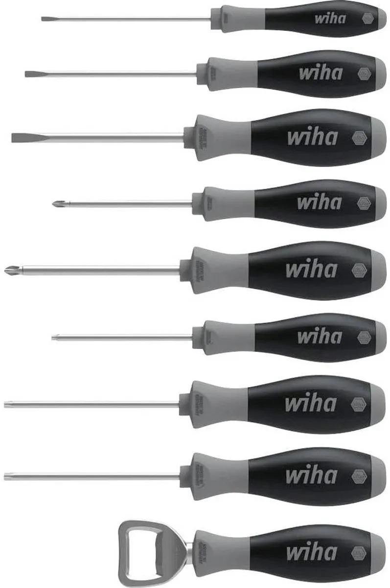 Wiha SoftFinish Schroevendraaierset 46544 - 9-delig - PH 1/PH 2 - Zwart