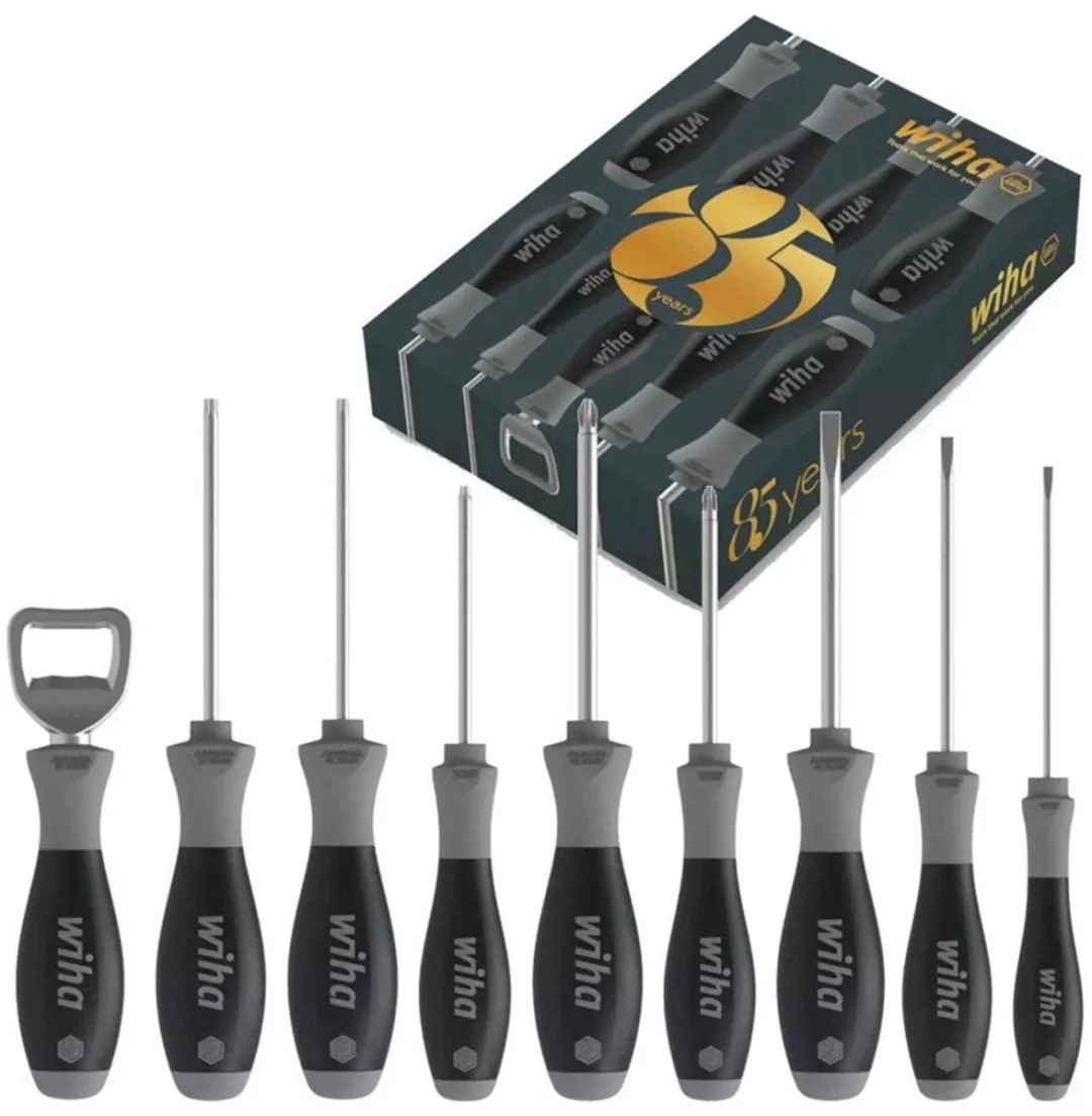Wiha SoftFinish Schroevendraaierset 46544 - 9-delig - PH 1/PH 2 - Zwart