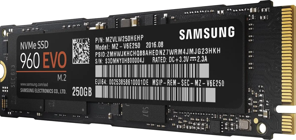 Samsung 960 EVO MZ-V6E250BW Interne SSD 250GB