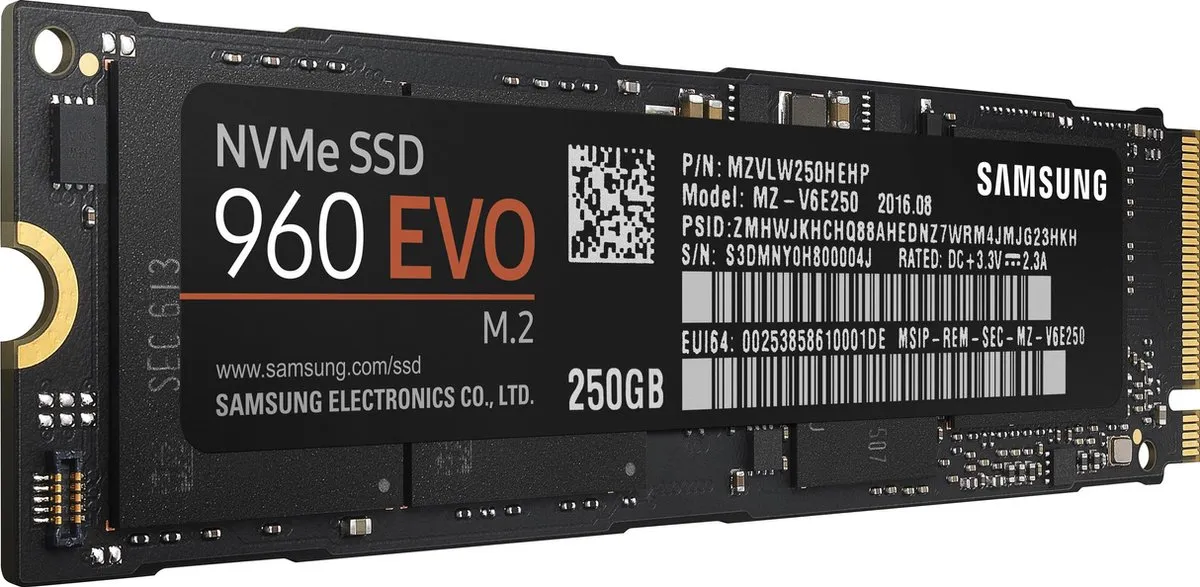 Samsung 960 EVO MZ-V6E250BW Interne SSD 250GB