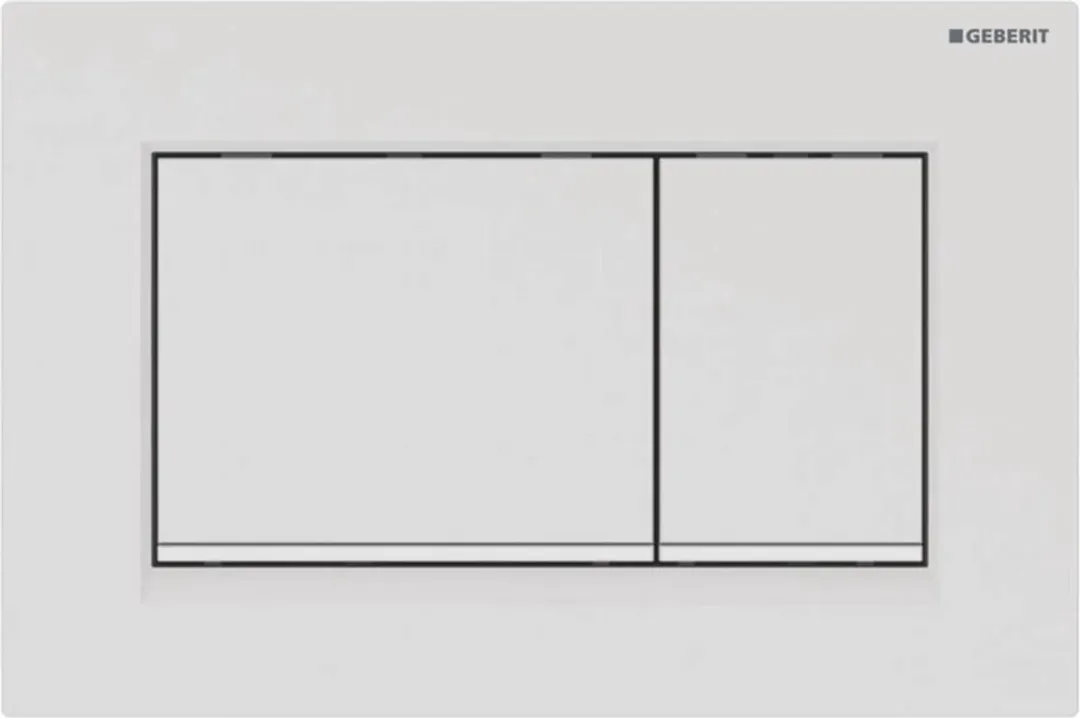 Geberit Bedieningsplaat Sigma30, 2-Toets: Wit Mat, Easy-To-Clean, Wit
