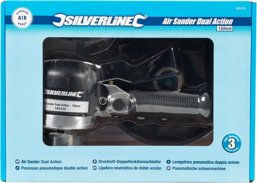Silverline Pneumatische Schuurmachine 150mm - Aluminium - Variabele Snelheid