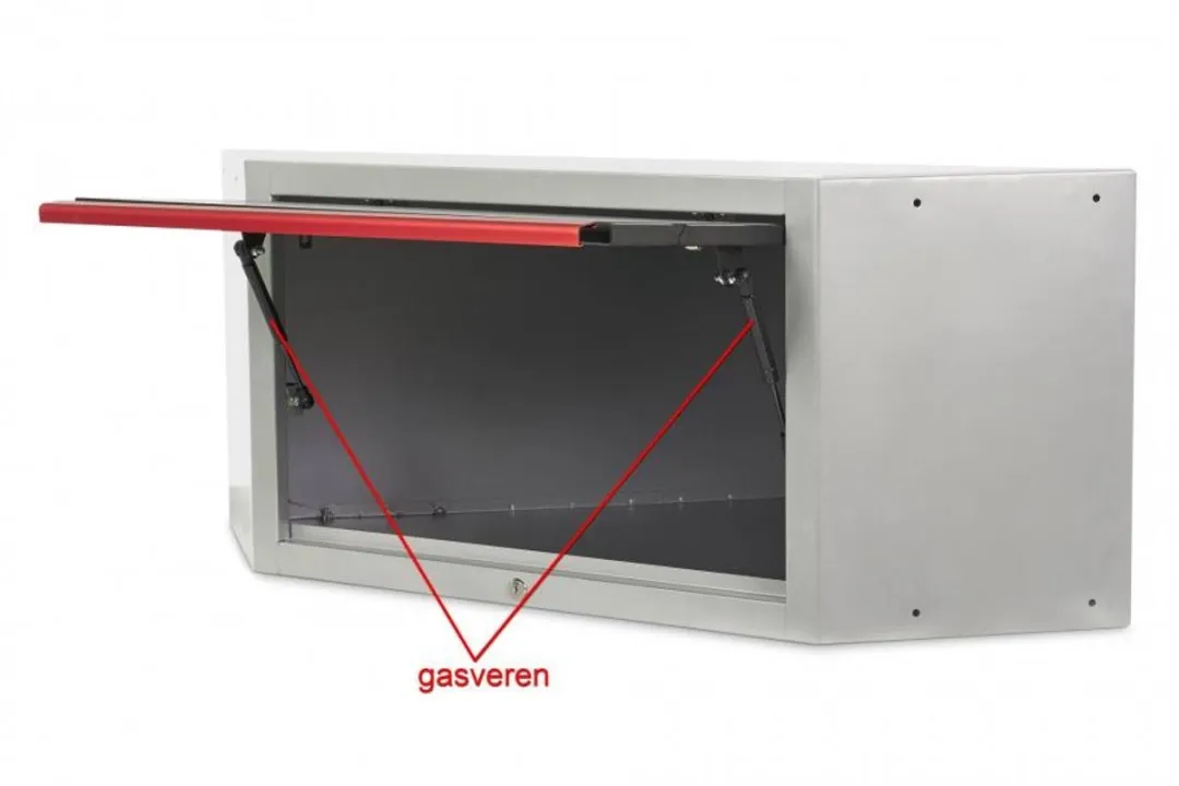 HBM DeLUXE PROFI Bovenkast met Gasveren - 2 Lades - Grijs/Rood/Zwart