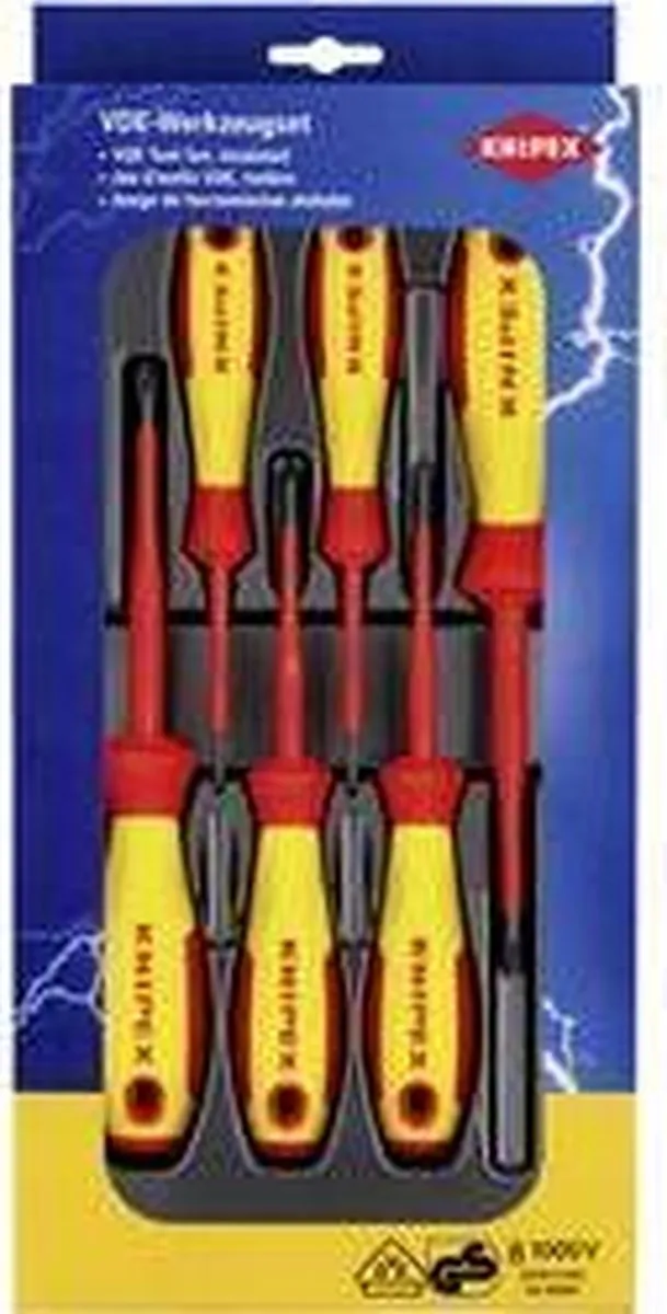 Knipex VDE Schroevendraaierset 6-delig - Kruiskop/Pozidriv