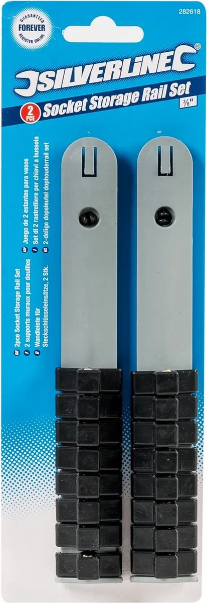 Silverline Dophouderrail 3/8" - 2-delig - Grijs-zwart