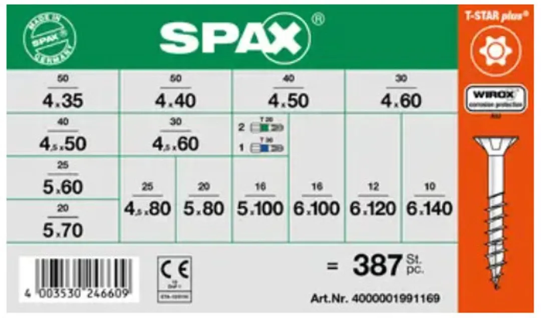 Spax T-Star Schroevenset 387-delig