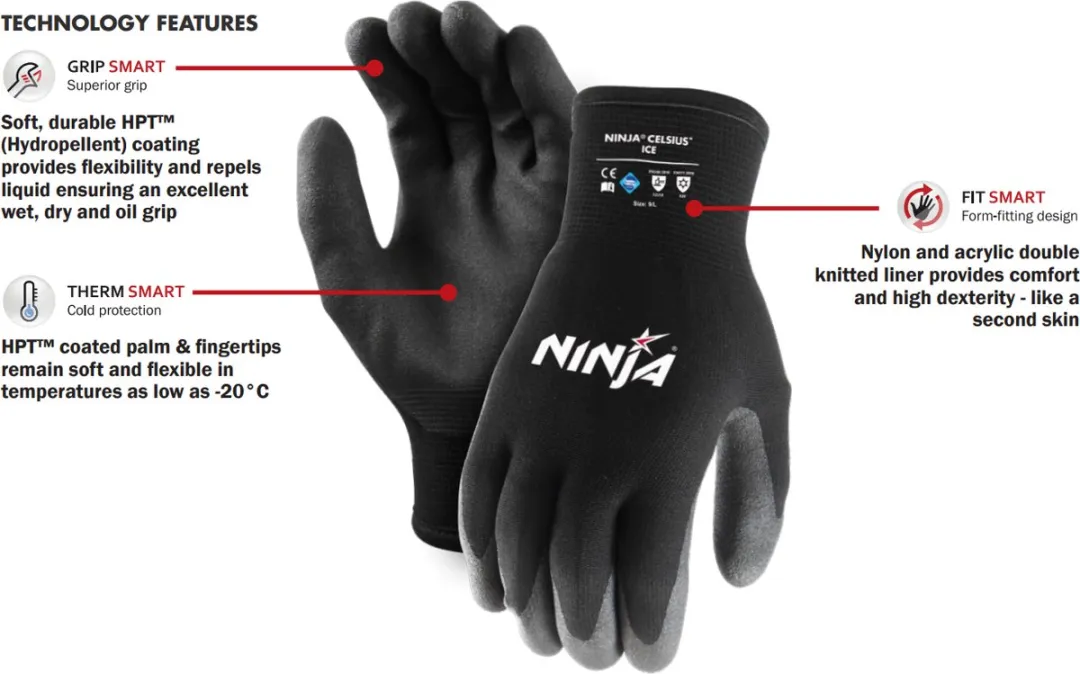 Ninja Gloves Ice X-Frost Winterhandschoen M/L - Maat 8