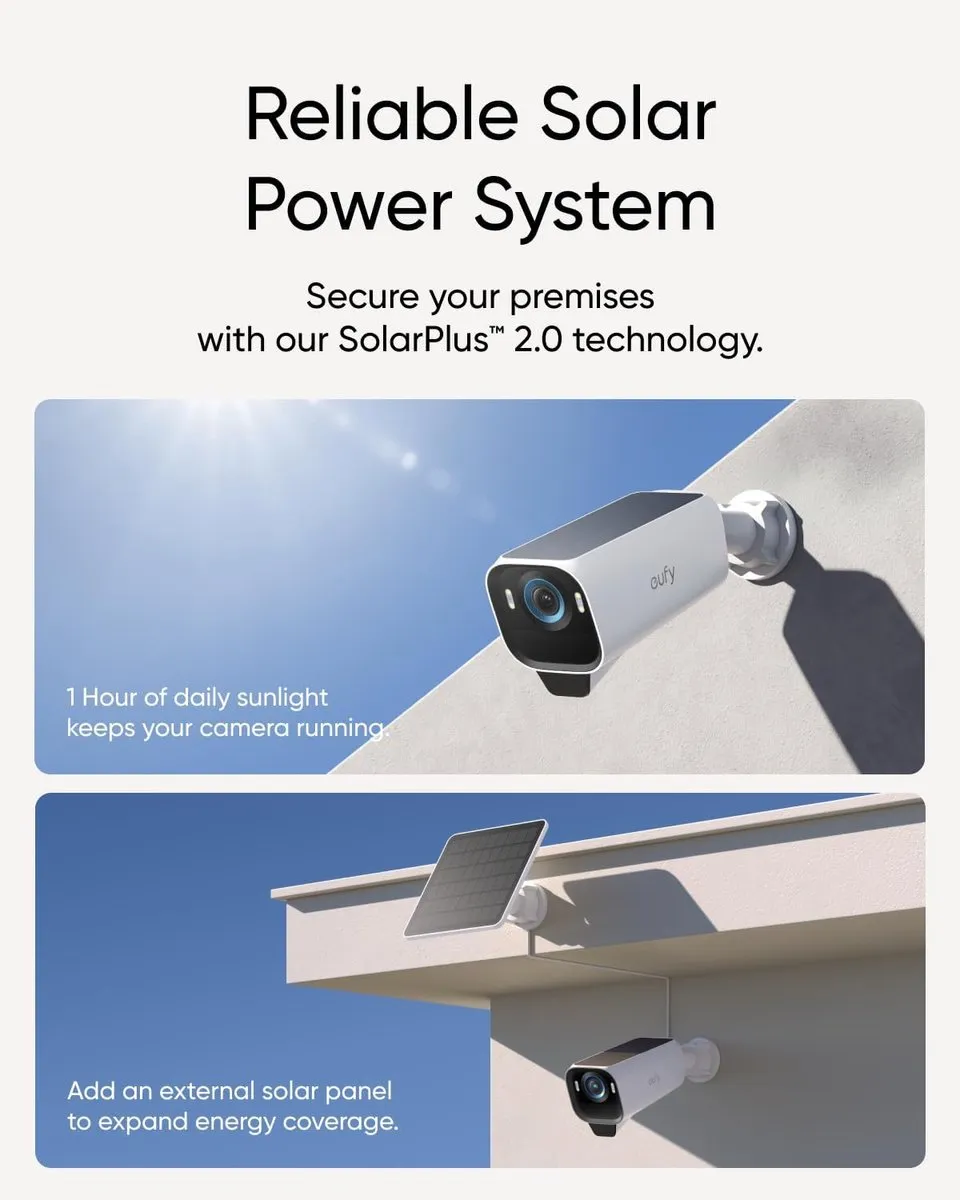 Eufy Security S3 Pro Add-on + Zonnepaneel 3W - Wit