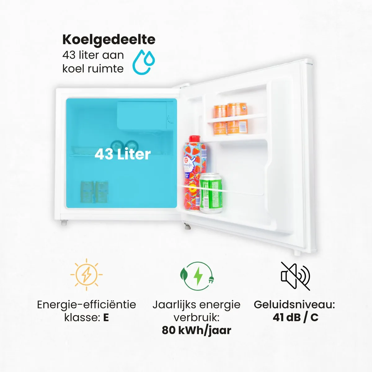 Salora MINICOOL43WH - Mini Koelkast - Minibar - Kleine Koelkast - 43 Liter - Wit