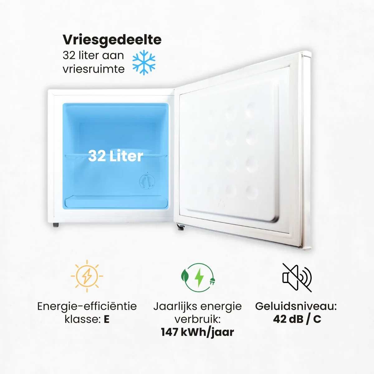 Salora MINIFREEZE32WH Mini Vriezer 32L - Wit - afbeelding 6 van 6