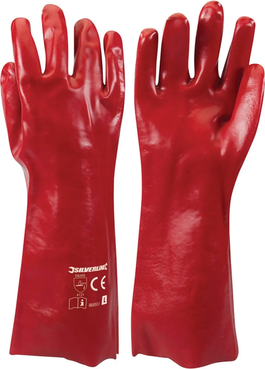 Silverline PVC Werkhandschoenen Rood