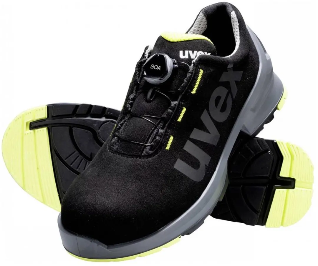Uvex 1 Veiligheidsschoen S2 BOA 25424 - Zwart/Limoen