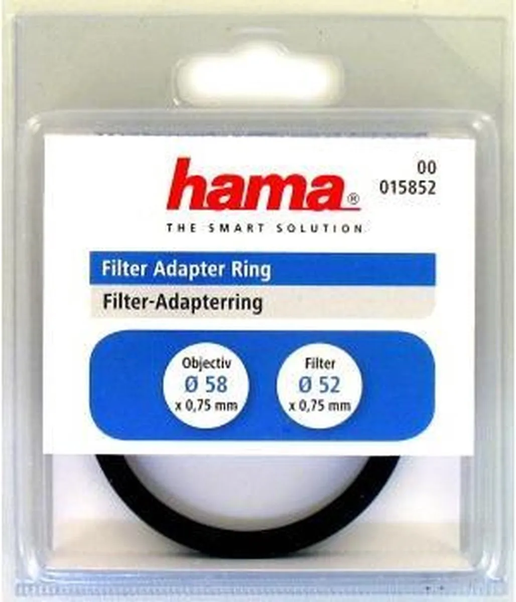 Hama Filteradapterring 58/52 - Zwart