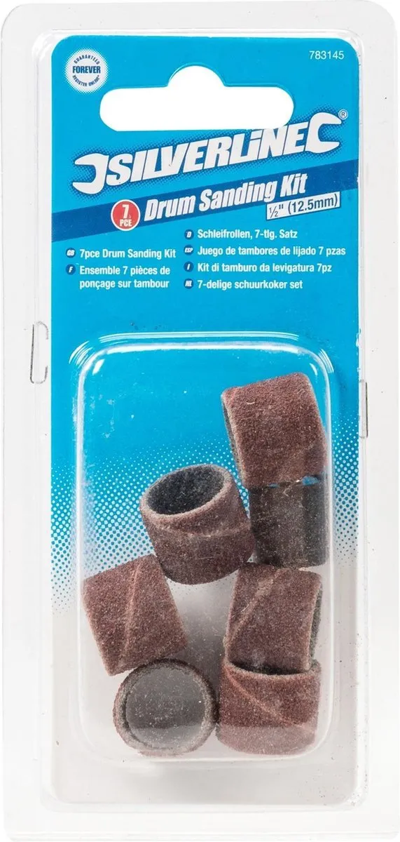 Silverline Schuurkoker Set 7-delig Ø12,7mm Korrel 80