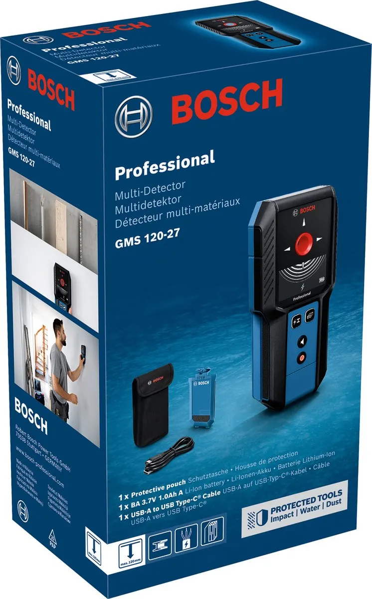 Bosch Professional GMS 120-27 Metaaldetector - Blauw