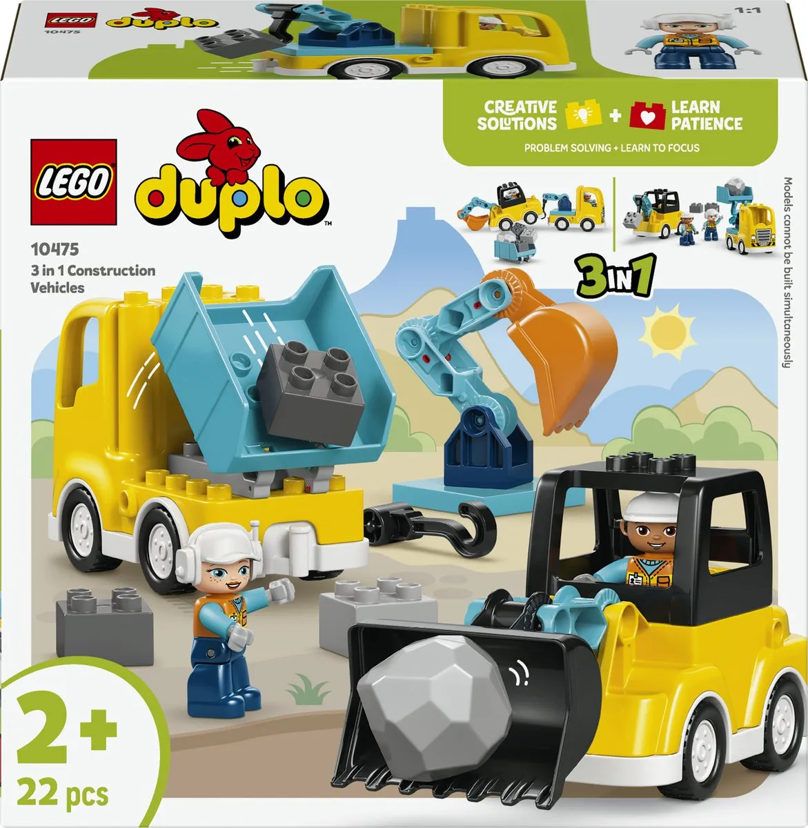 LEGO Duplo 3-in-1 Bouwvoertuigen Set - 22 Stukken - Multicolor