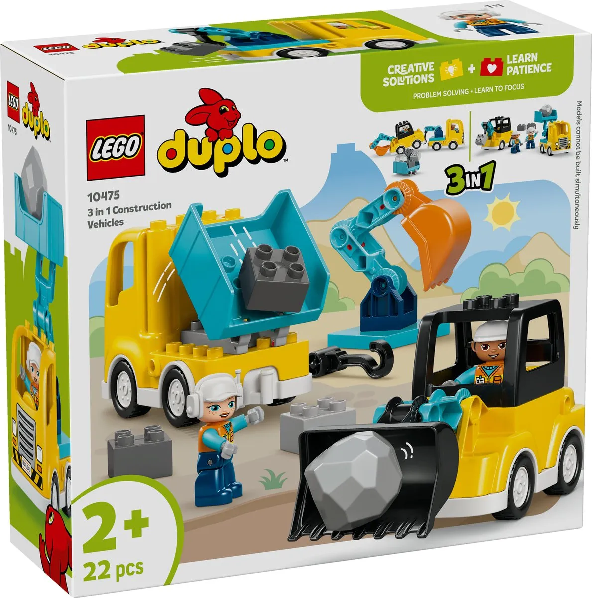LEGO Duplo 3-in-1 Bouwvoertuigen Set - 22 Stukken - Multicolor