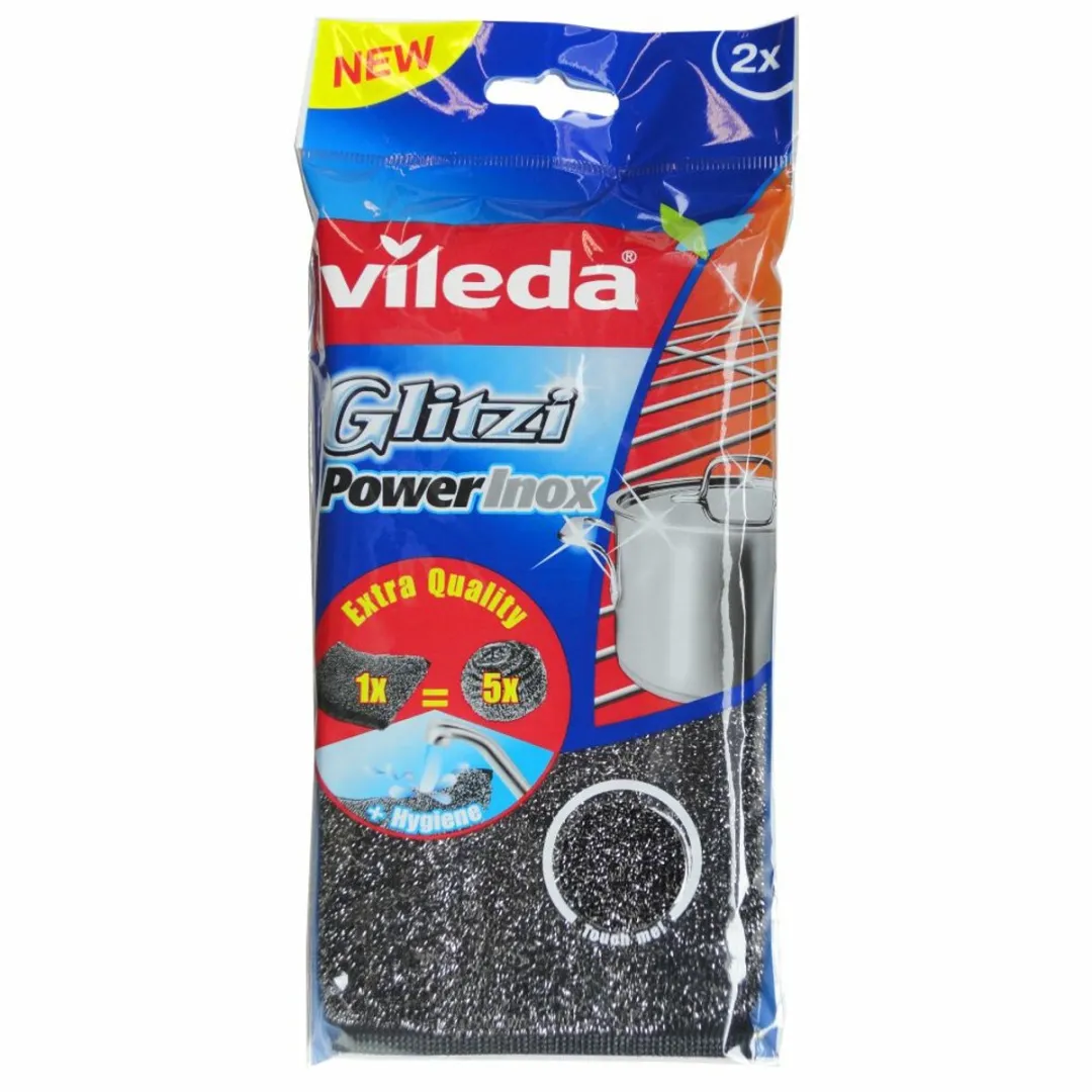 Vileda Schuursponzen Glitzi Power Inox - 15 x 2 stuks - Voordeelverpakking