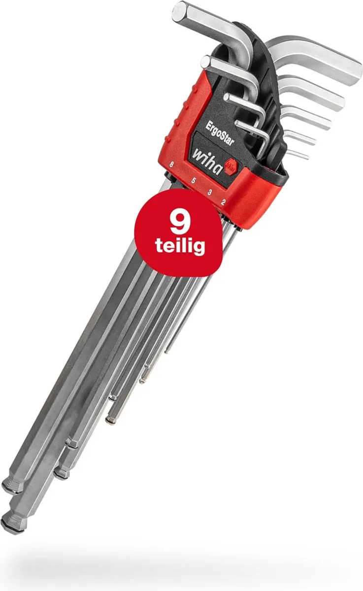 Wiha Stiftsleutelset Zeskantkogelkop 9-delig - MagicRing ErgoStar