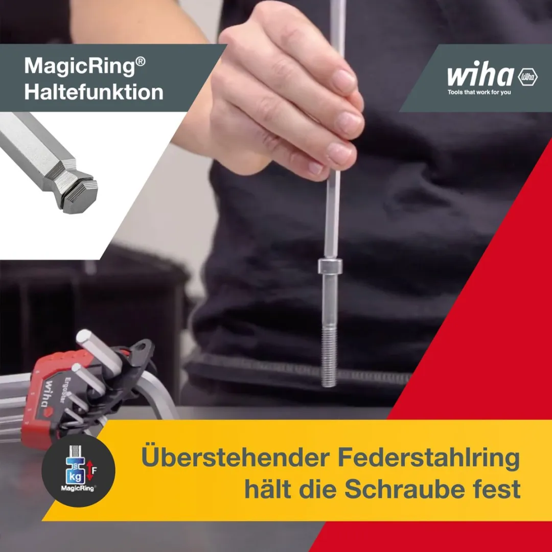 Wiha Stiftsleutelset Zeskantkogelkop 9-delig - MagicRing ErgoStar