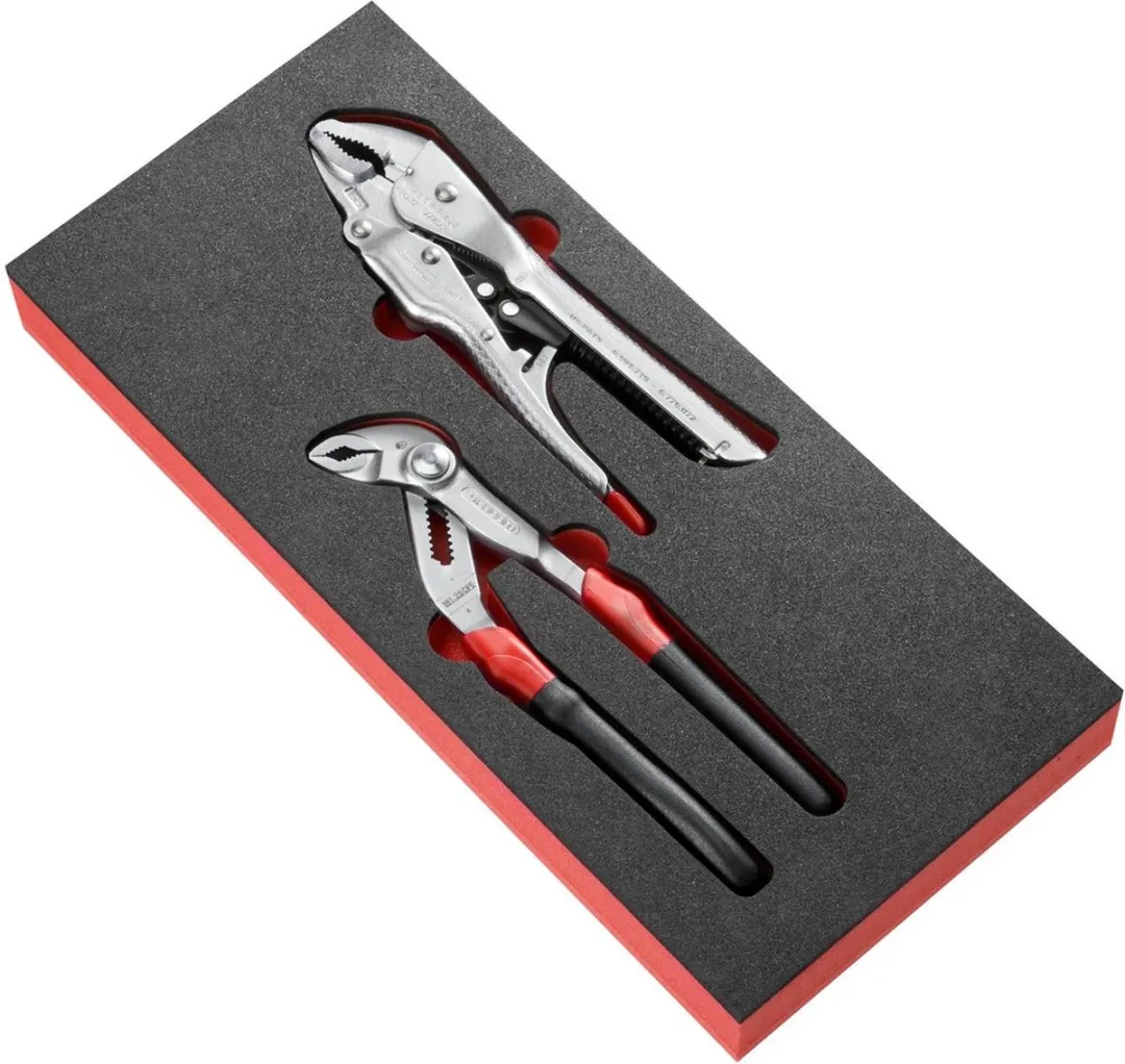 Facom Module 2 tangen met verstelbare bekken op een inlay van foam