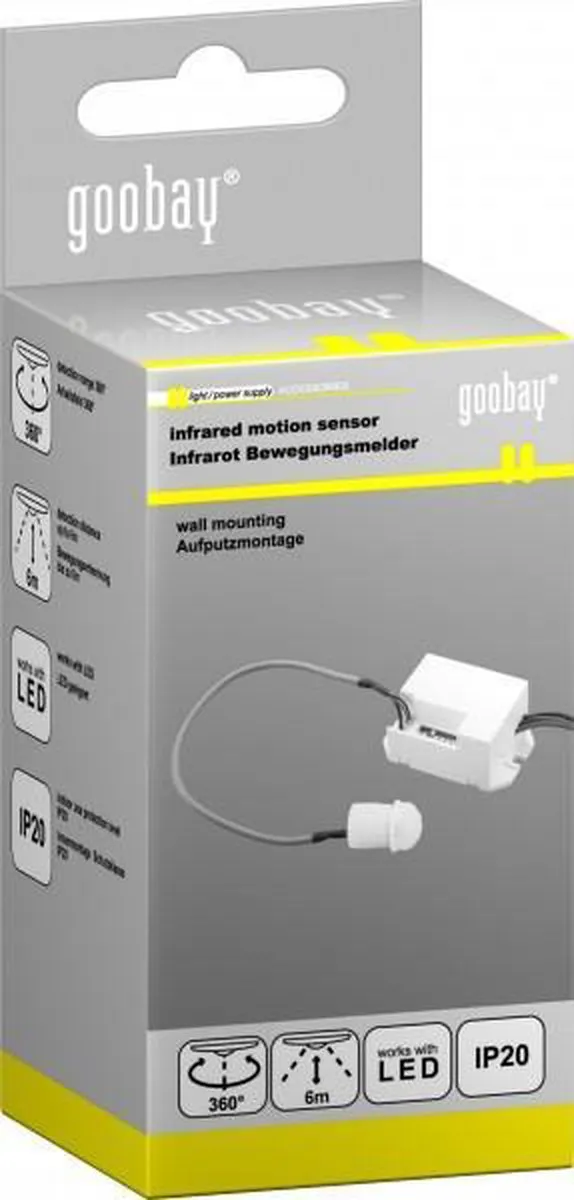 Goobay 96006 Inbouw PIR-Bewegingsmelder - Wit