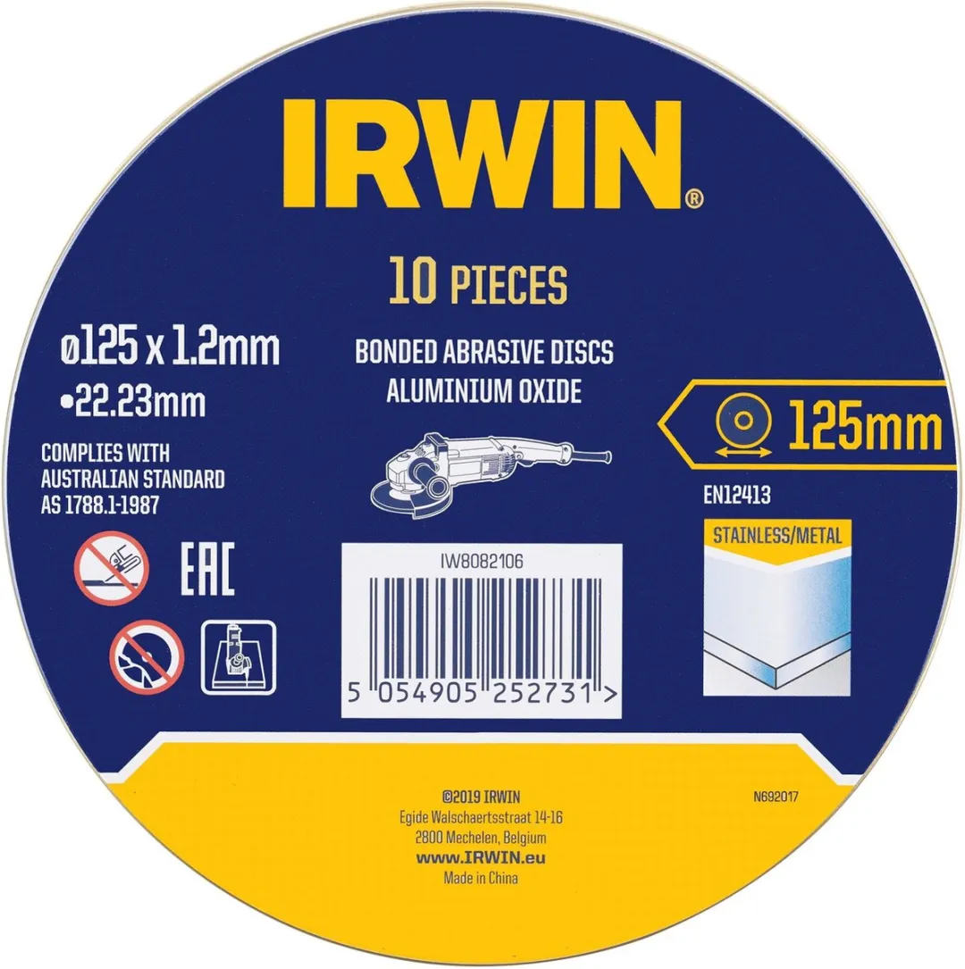 Irwin Blik Doorslijpschijven Metaal 10 Stuks