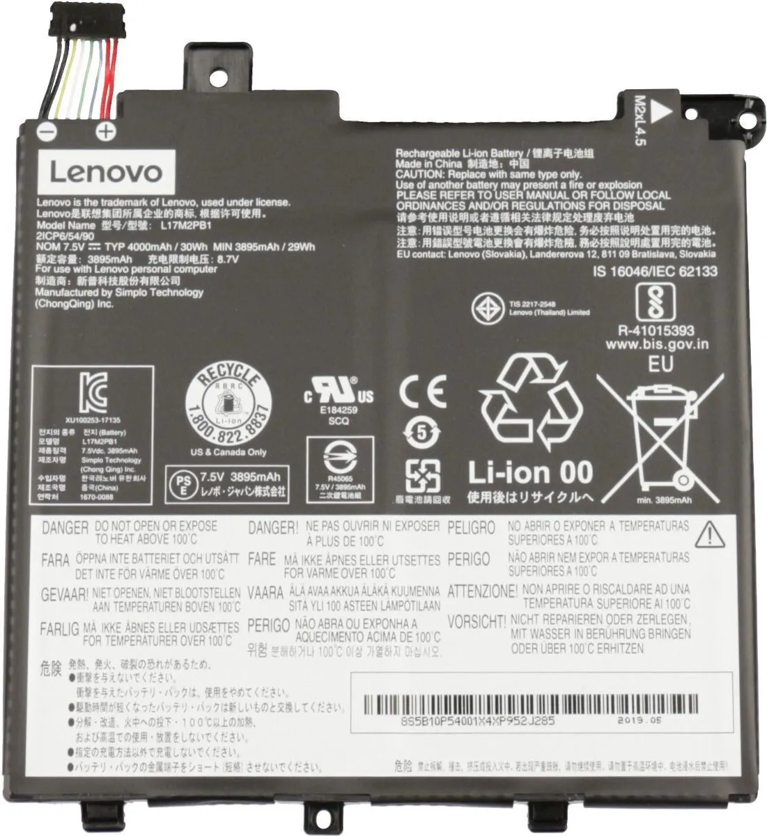 Lenovo 5B10P54001 Accu