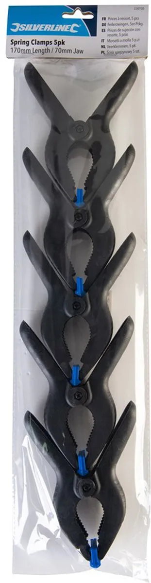Silverline Zeilklemmen 17cm - 5 Stuks - Zwart