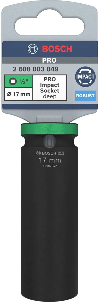 Bosch Professional PRO Slagmoerdoos 1/2" 17mm Diep 2608003049 - Groen/Zwart