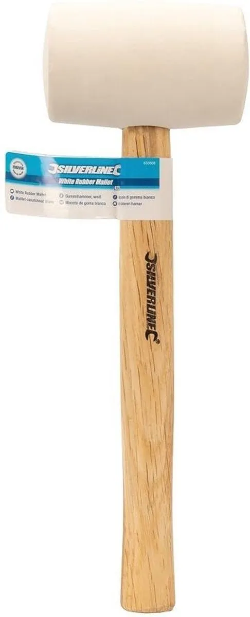 Silverline Hamer met witte rubberen kop 907g