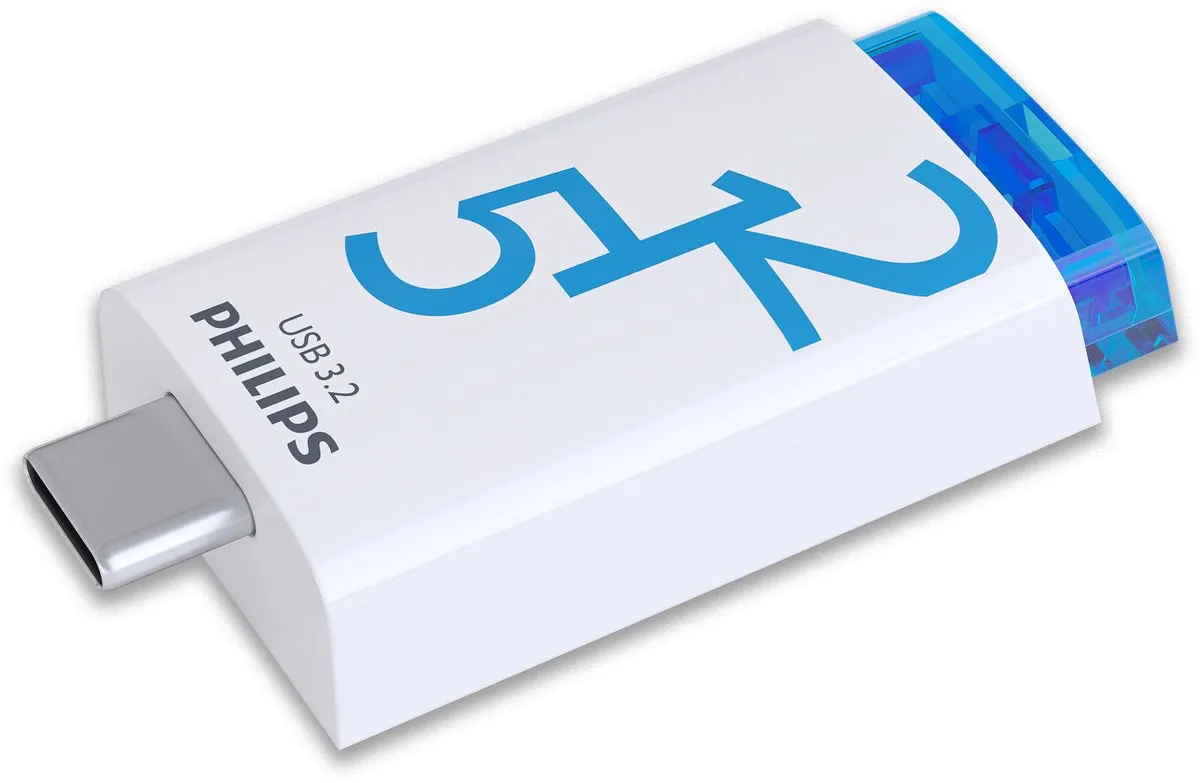 Philips USB-C Click FM51FD175B - 512GB Blauw