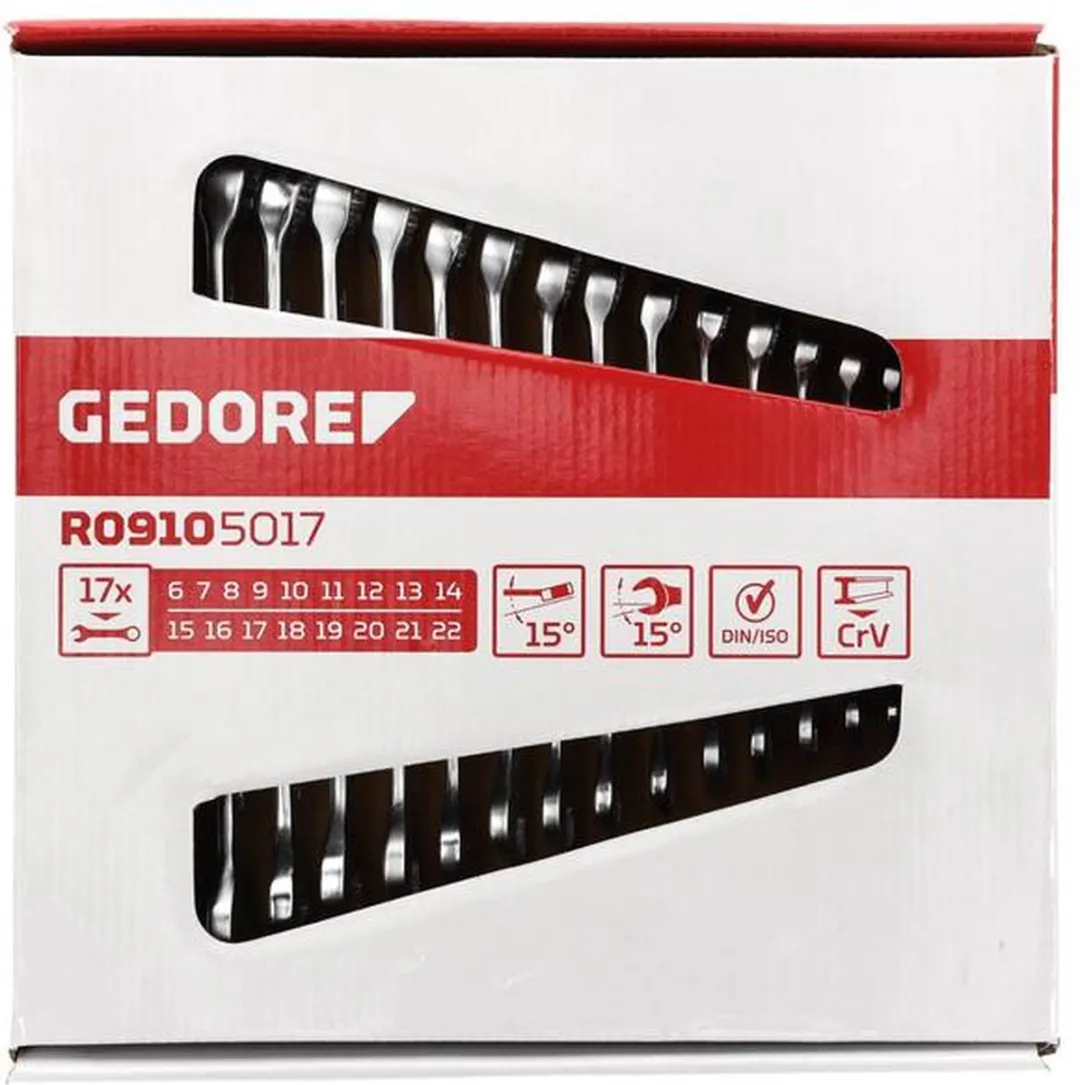 Gedore RED R09105017 Ring-/steeksleutelset 6-22mm