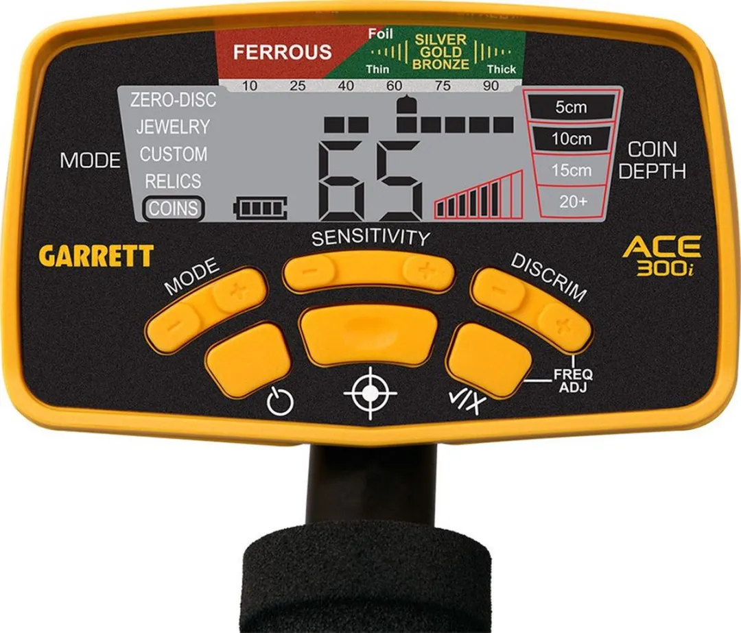 Garrett Ace 300i Metaaldetector - 25cm Spoel - Geel - afbeelding 4 van 4