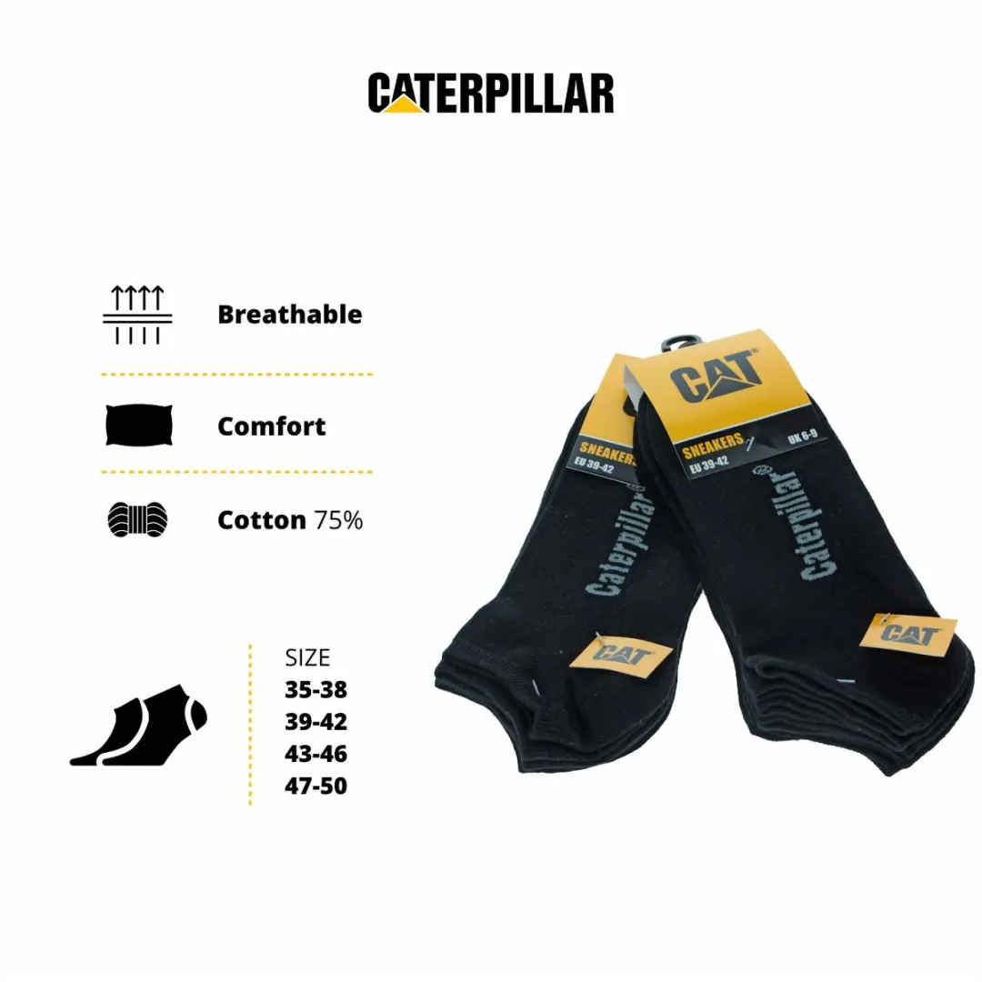 Caterpillar Korte Herensokken 6 Paar - Katoen - Zwart